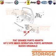 Fiat Grande Punto Abarth Kit 2 Vite M8x25 Serratura Porte Anteriori Nuovo Originale 14449824